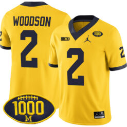 Charles Woodson Michigan Wolverines Football Maize Alternate Stitched Jersey w/ 1000 Win Patch