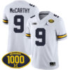 J.J. McCarthy Michigan Wolverines Football White Away Stitched Jersey w/ 1000 Win Patch