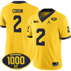 Blake Corum Michigan Wolverines Football Maize Alternate Stitched Jersey w/ 1000 Win Patch