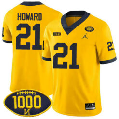 Desmond Howard Michigan Wolverines Football Maize Alternate Stitched Jersey w/ 1000 Win Patch