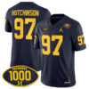 Aidan Hutchinson Michigan Wolverines Football Navy Home Stitched Jersey w/ 1000 Win Patch