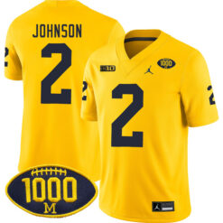 Will Johnson Michigan Wolverines Football All Maize Stitched Jersey w/ 1000 Win Patch