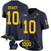 Tom Brady Michigan Wolverines Football Navy Vapor F.U.S.E Limited Stitched Jersey w/ 1000 Win Patch