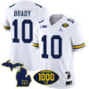 Tom Brady Michigan Wolverines Football White Vapor F.U.S.E Limited Stitched Jersey w/ 1000 Win Patch