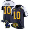 Tom Brady Michigan Wolverines Football Alternate Navy Vapor F.U.S.E Limited Stitched Jersey w/ 1000 Win Patch