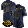 Tom Brady Michigan Wolverines Football Navy Gold Stitched Jersey w/ 1000 Win Patch