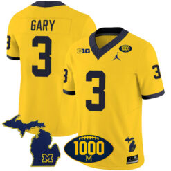 Rashan Gary Michigan Wolverines Football Maize Vapor F.U.S.E Limited Stitched Jersey w/ 1000 Win Patch