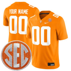 Custom Tennessee Volunteers Football Orange Game Stitched Jersey w/ SEC Patch
