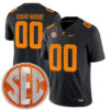 Custom Tennessee Volunteers Football Black Game Stitched Jersey w/ SEC Patch