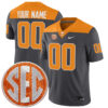 Custom Tennessee Volunteers Football Anthracite Game Stitched Jersey w/ SEC Patch