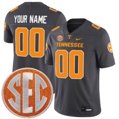 Custom Tennessee Volunteers Football Smokey Grey Tennessee State Stitched Jersey w/ SEC Patch