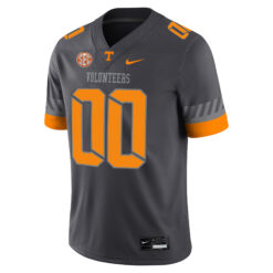 Alternative view of Custom Tennessee Volunteers Football Anthracite Alternate Game Stitched Jersey w/ SEC Patch