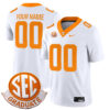 Custom Tennessee Volunteers Football White Game Stitched Jersey w/ SEC Graduation Patch