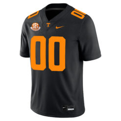Alternative view of Custom Tennessee Volunteers Football Black Game Stitched Jersey w/ SEC Graduation Patch
