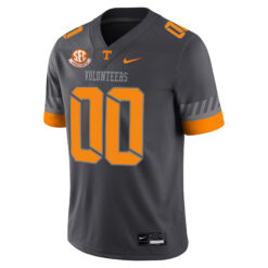 Alternative view of Custom Tennessee Volunteers Football Anthracite Alternate Game Stitched Jersey w/ SEC Graduation Patch