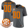 Custom Tennessee Volunteers Football Smokey Grey Alternate Game Stitched Jersey w/ SEC Graduation Patch