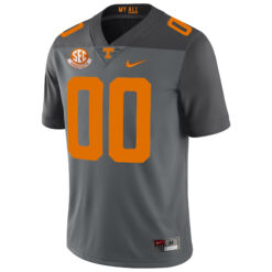 Alternative view of Custom Tennessee Volunteers Football Smokey Grey Alternate Game Stitched Jersey w/ SEC Graduation Patch