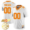 Custom Tennessee Volunteers Football Gold Limited White Stitched Jersey