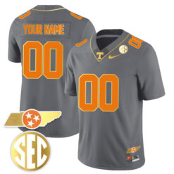 Custom Tennessee Volunteers Football Gold Limited Grey Stitched Jersey