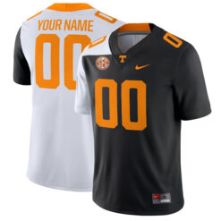 Custom Tennessee Volunteers Football Black White Mashup Stitched Jersey