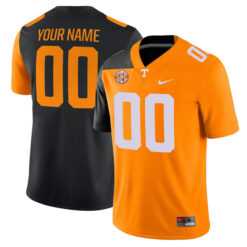 Custom Tennessee Volunteers Football Orange Black Mashup Stitched Jersey