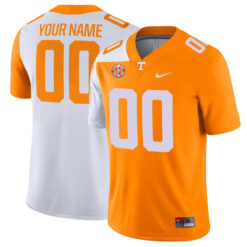 Custom Tennessee Volunteers Football Orange White Mashup Stitched Jersey