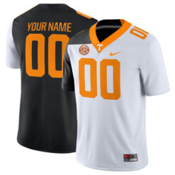 Custom Tennessee Volunteers Football White Black Mashup Stitched Jersey