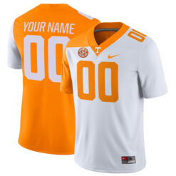 Custom Tennessee Volunteers Football White Orange Mashup Stitched Jersey