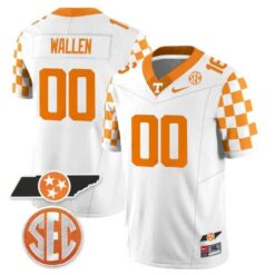 Morgan Wallen Tennessee Volunteers Football Checkerboard White Stitched Jersey w/ SEC Patch