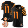 Jalin Hyatt Tennessee Volunteers Football Checkerboard Black Stitched Jersey w/ SEC Patch