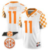 Jalin Hyatt Tennessee Volunteers Football Checkerboard White Stitched Jersey w/ SEC Patch