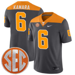 Alvin Kamara Tennessee Volunteers Football Anthracite Game Stitched Jersey w/ SEC Patch