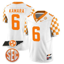 Alvin Kamara Tennessee Volunteers Football Checkerboard White Stitched Jersey w/ SEC Patch