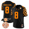Nico Iamaleava Tennessee Volunteers Football Checkerboard Black Stitched Jersey w/ SEC Patch