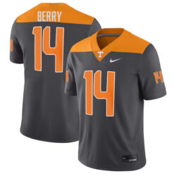 Eric Berry Tennessee Volunteers Football Anthracite Game Stitched Jersey