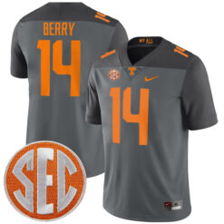 Eric Berry Tennessee Volunteers Football Smokey Grey Alternate Game Stitched Jersey w/ SEC Patch
