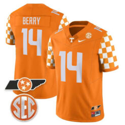 Eric Berry Tennessee Volunteers Football Checkerboard Orange Stitched Jersey w/ SEC Patch