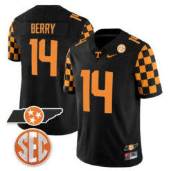 Eric Berry Tennessee Volunteers Football Checkerboard Black Stitched Jersey w/ SEC Patch