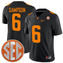 Dylan Sampson Tennessee Volunteers Football Black Game Stitched Jersey w/ SEC Patch