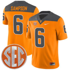 Dylan Sampson Tennessee Volunteers Football Reverse Anthracite Stitched Jersey w/ SEC Patch