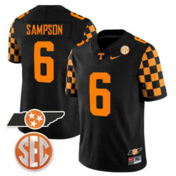 Dylan Sampson Tennessee Volunteers Football Black Checkerboard Stitched Jersey w/ SEC Patch
