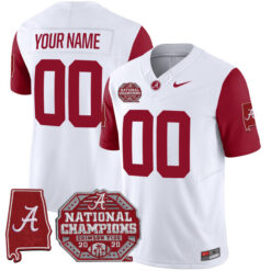 Custom Alabama Crimson Tide Football Crimson Sleeve Vapor F.U.S.E Limited Stitched Jersey