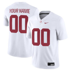 Custom Alabama Crimson Tide Football White Game Stitched Jersey