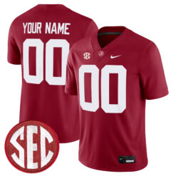 Custom Alabama Crimson Tide Football Crimson Game Stitched Jersey w/ SEC Patch