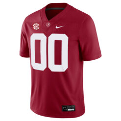 Alternative view of Custom Alabama Crimson Tide Football Crimson Game Stitched Jersey w/ SEC Patch