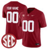 Custom Alabama Crimson Tide Football Crimson Stitched Jersey w/ SEC Patch