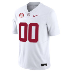 Alternative view of Custom Alabama Crimson Tide Football White Stitched Jersey w/ SEC Patch