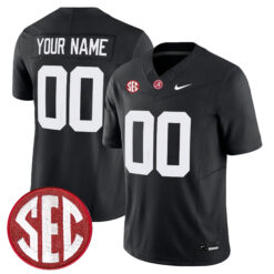 Custom Alabama Crimson Tide Football Black Stitched Jersey w/ SEC Patch