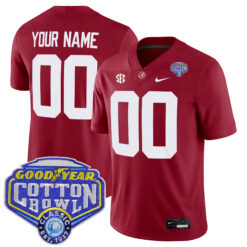 Custom Alabama Crimson Tide Football Cotton Bowl Crimson Game Stitched Jersey