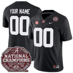 Custom Alabama Crimson Tide Football 2020 CFP National Championship Black Game Stitched Jersey